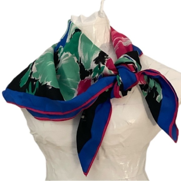 Pierre Cardin Vintage Floral Abstract Scarf - Picture 3 of 6